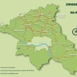 mapa powiatu - drogi pieszo-rowerowe 2018-rower