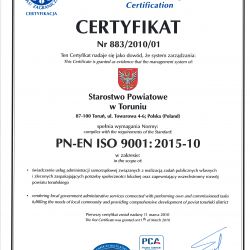 Certyfikat ISO 9001 do 2025