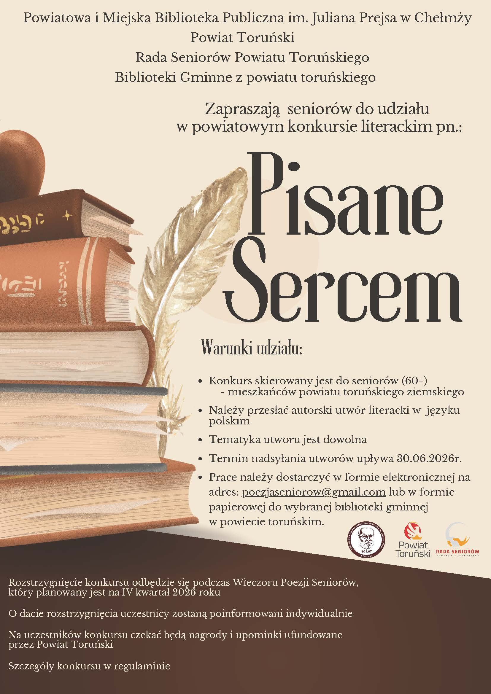 ,,Pisane Sercem” – zapraszamy seniorów do udziału w konkursie literackim!